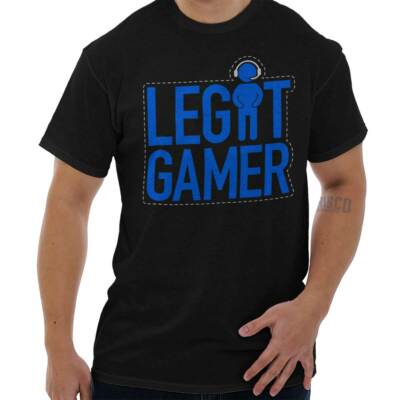 Funny PC Gamer Geek Humor Legit Gamer Joke Mens Casual Crewneck T Shirts Tees