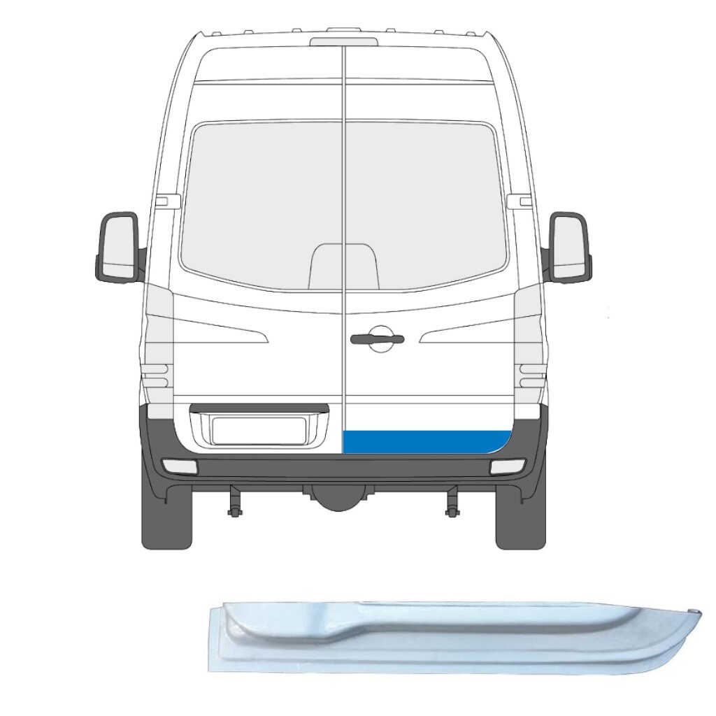 MERCEDES SPRINTER VW CRAFTER 2006- REAR DOOR INNER REPAIR PANEL / RIGHT RH