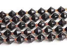 8MM Genuine Natural Black Red Garnet Beads Grade AA Bicone Faceted Loose Beads