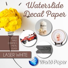 5 sheets Premium WHITE LASER waterslide decal transfer paper 8.5 x 11 standard