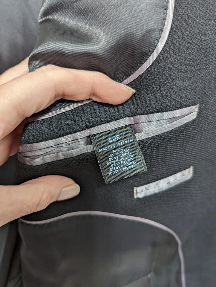 Marc Anthony мужской костюм куртка Blazer Sport пальто черный размер 40R шерсти $240 - Изображение 3 из 4