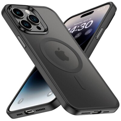 FÜR APPLE IPHONE 14 - MATT NEW Mag Safe Kompatibel Case Tasche Hülle SCHWARZ