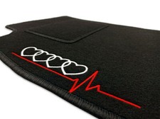 VELOURS FUßMATTEN für AUDI A3 8V (2012 - ...) SCHWARZ + STICKEREI + STOPPER