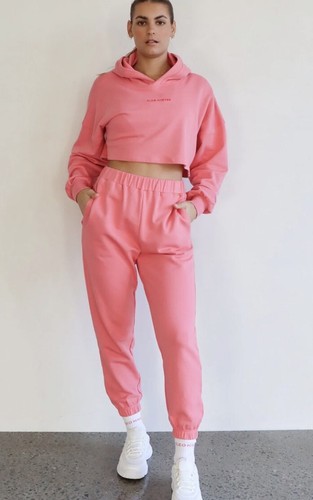 CLEO HARPER size L 14 pink logo cropped OPERA hoodie sweat Shirt - Picture 13 of 23