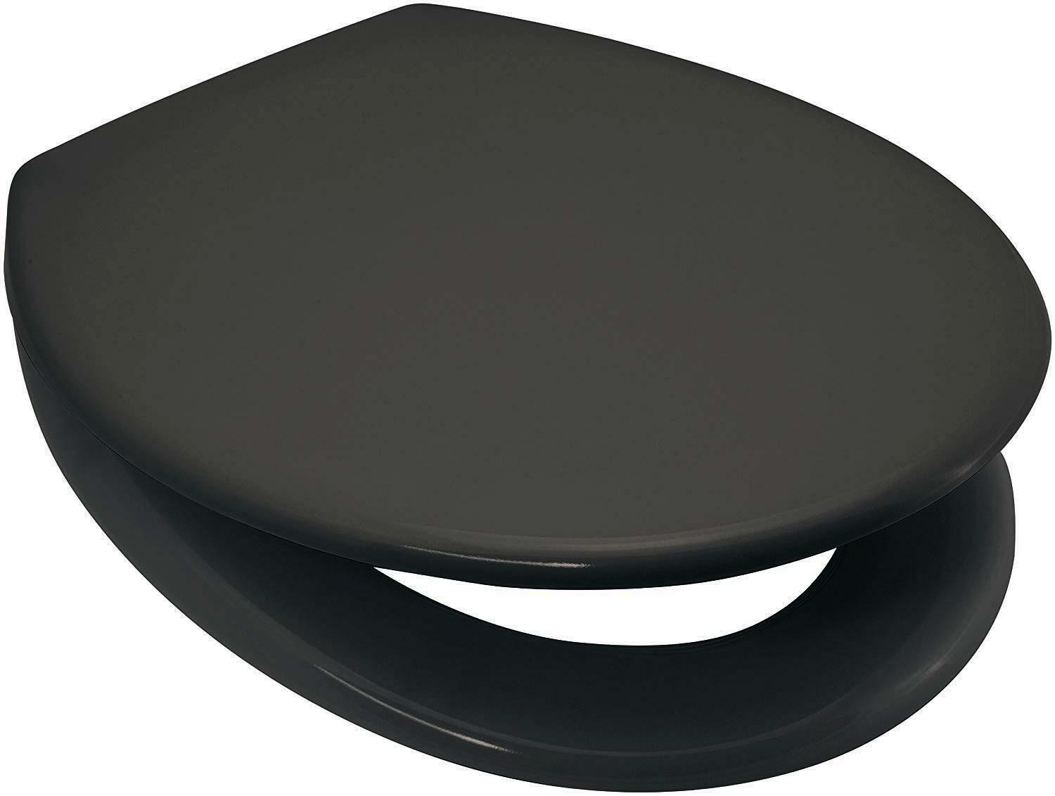 ANTHRACITE / Dark SLATE Grey Toilet Seat Soft Close Duroplast 1 Button Release eBay