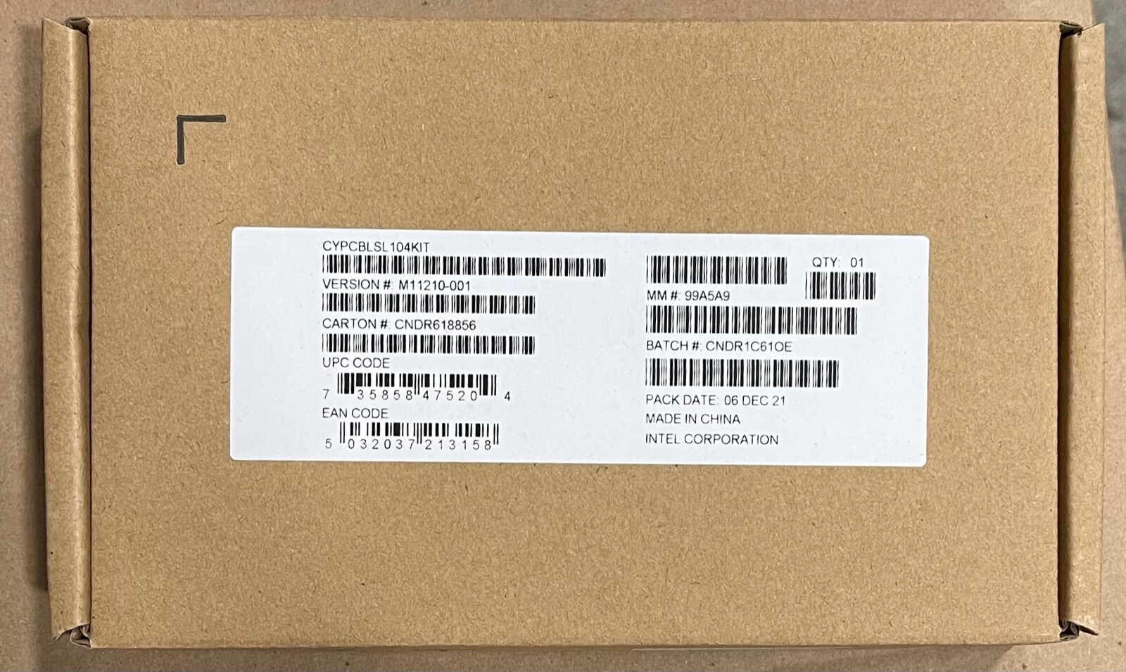 Intel CYPCBLSL104KIT 1U SlimSAS Cable x4 CPU to HSBP Kit