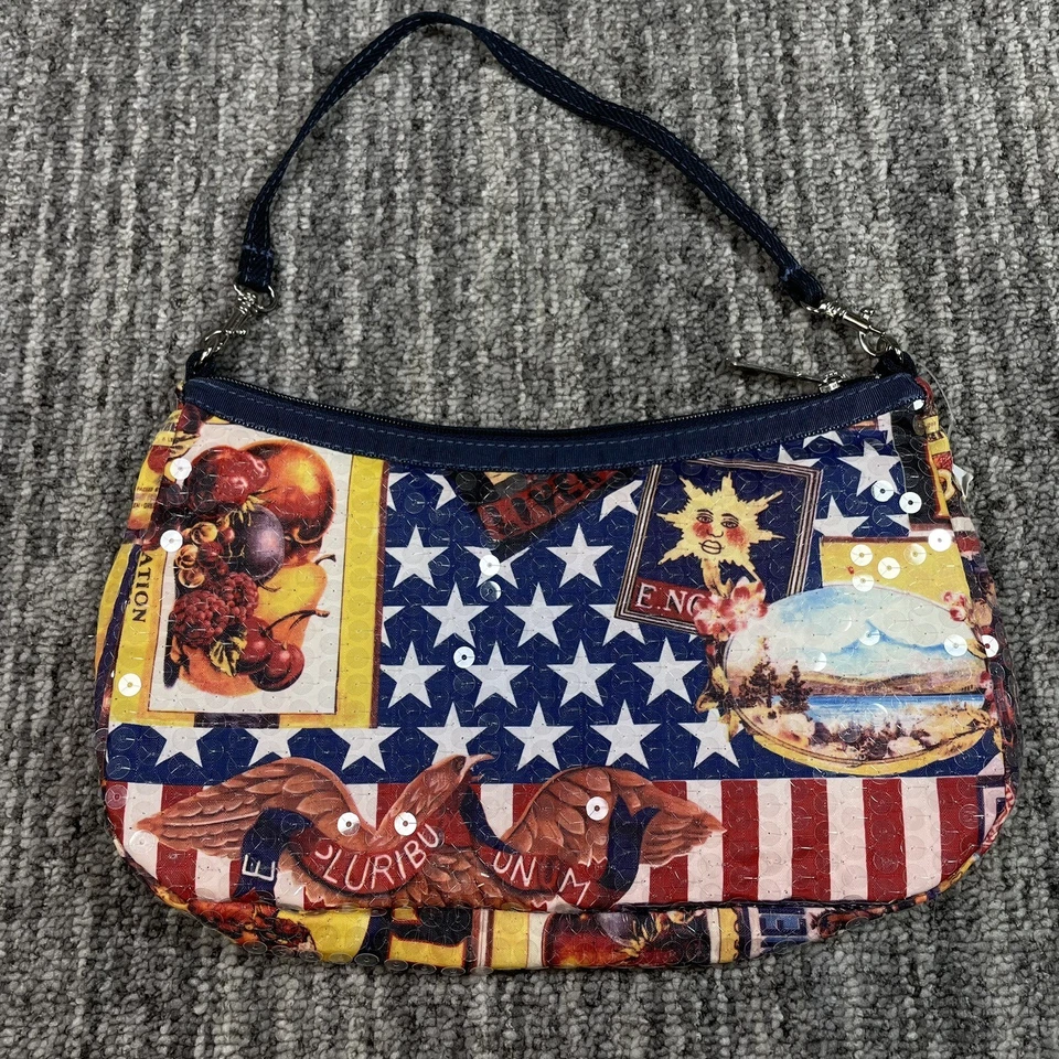 LeSportsac NIKI Fruistand Sequin USA Clutch Hand Bag 10" Purse - NWT - Image 2 of 4