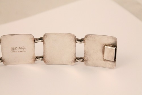 VTG David Andersen Sterling Silver Green Guilloche Enamel Fairy Tale Bracelet - Picture 9 of 12