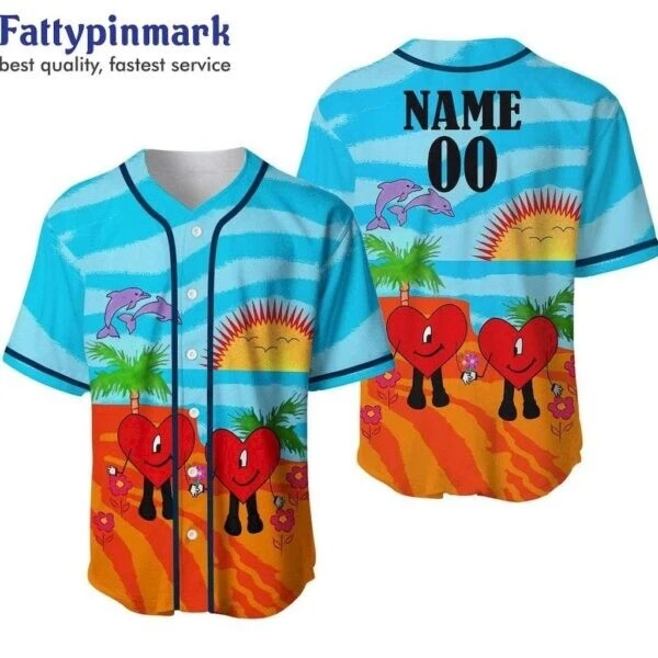 Bad Bunny Custom Name Baseball Jersey