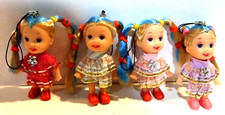Lot of 4 Plastic Dolls For Phone, Purse, Backpack Charm Strap - NWOT  42 