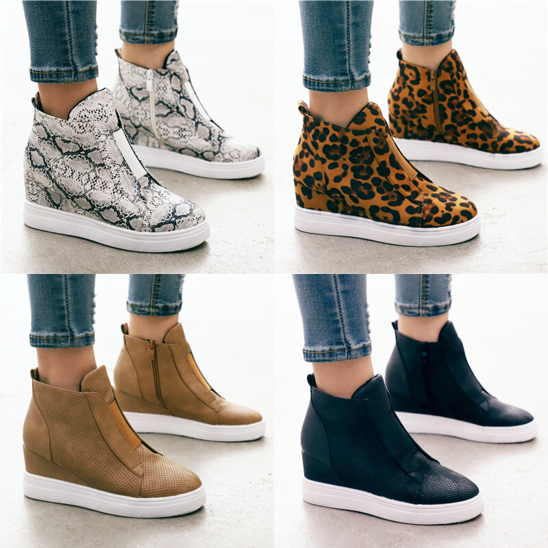 ladies side zip trainers