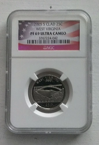 2005-S Clad West Virginia Quarter NGC PF69 Ultra Cameo