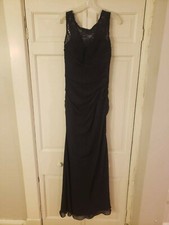 Mori Lee Navy Blue Full Length Bridesmaid Mother of the Bride Formal Dress Sz 2