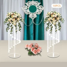 10 Pcs Acrylic Vase Stands Party Wedding Crystal Centerpiece Table Decoration