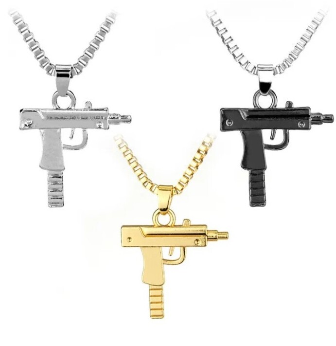 gun necklace SUPREME UZI MACHINE GUN NECKLACE PISTOL PENDENT gun necklace SUPREME UZI MACHINE GUN NECKLACE PISTOL PENDENT
