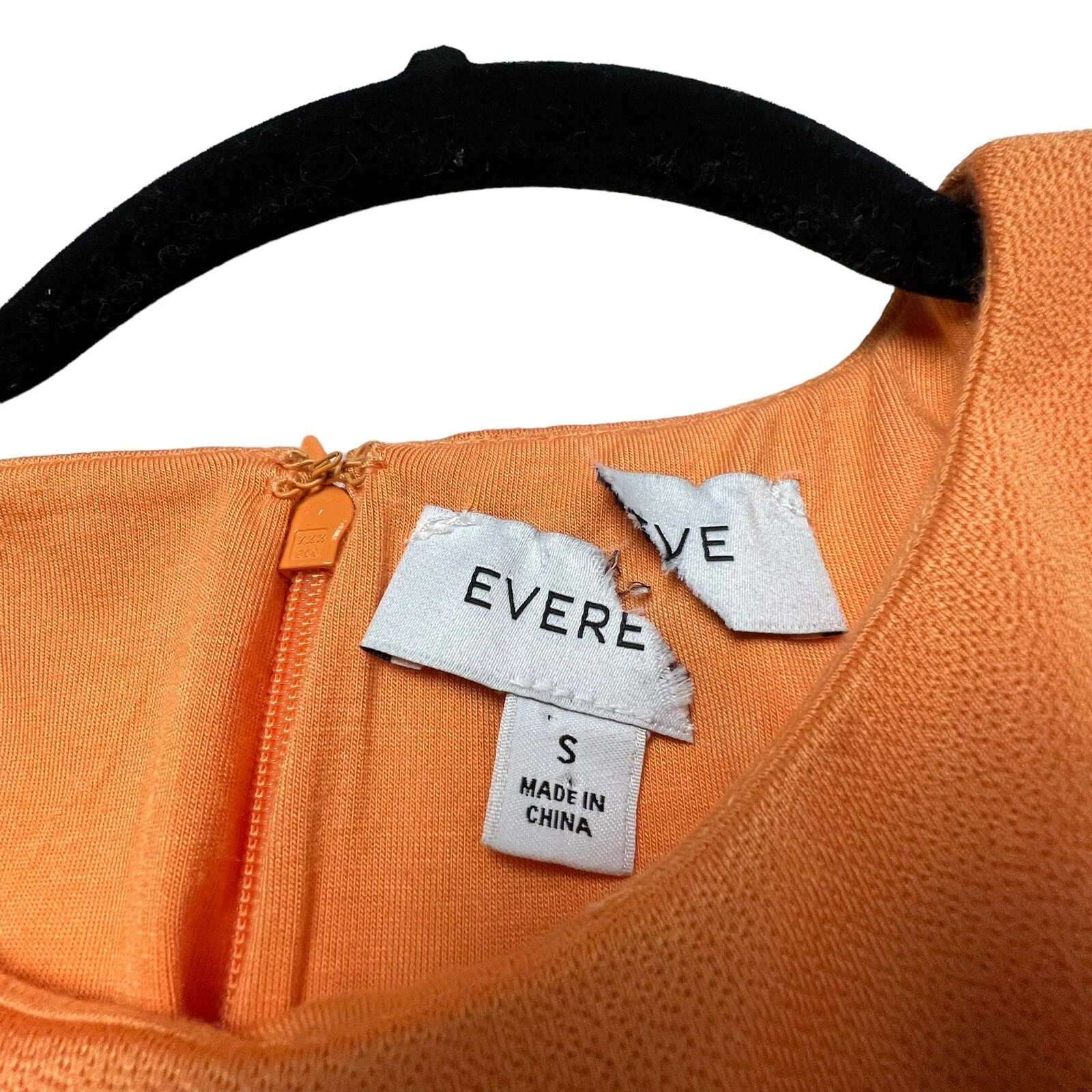 VETEMENTS Abito donna Evereve arancione piccolo rouched midi senza maniche maglia cappuccio spalline