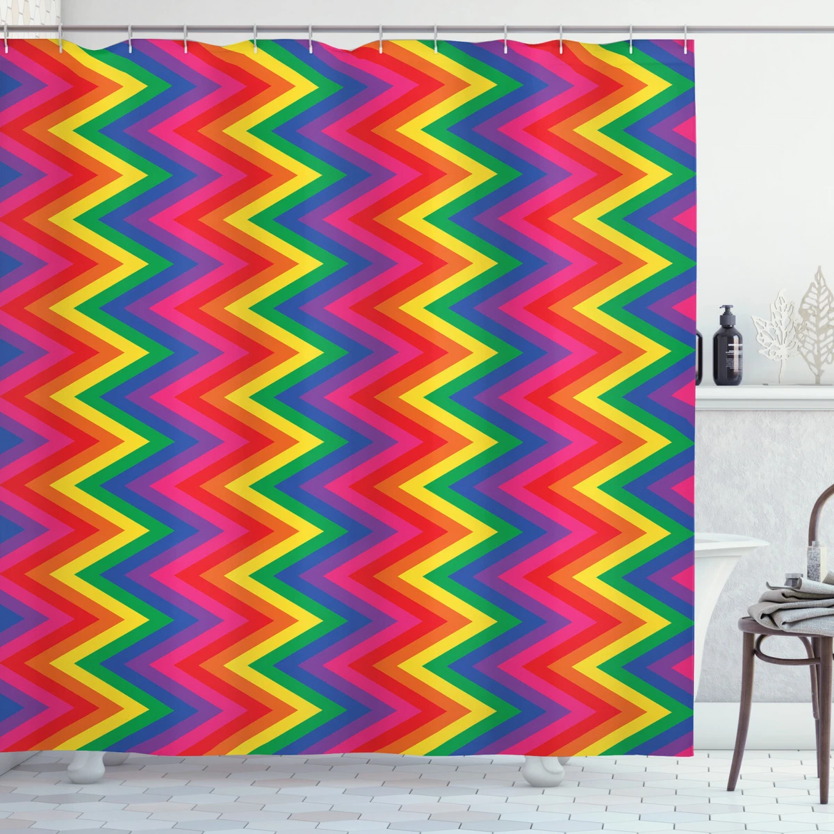 Chevron print clearance shower curtain