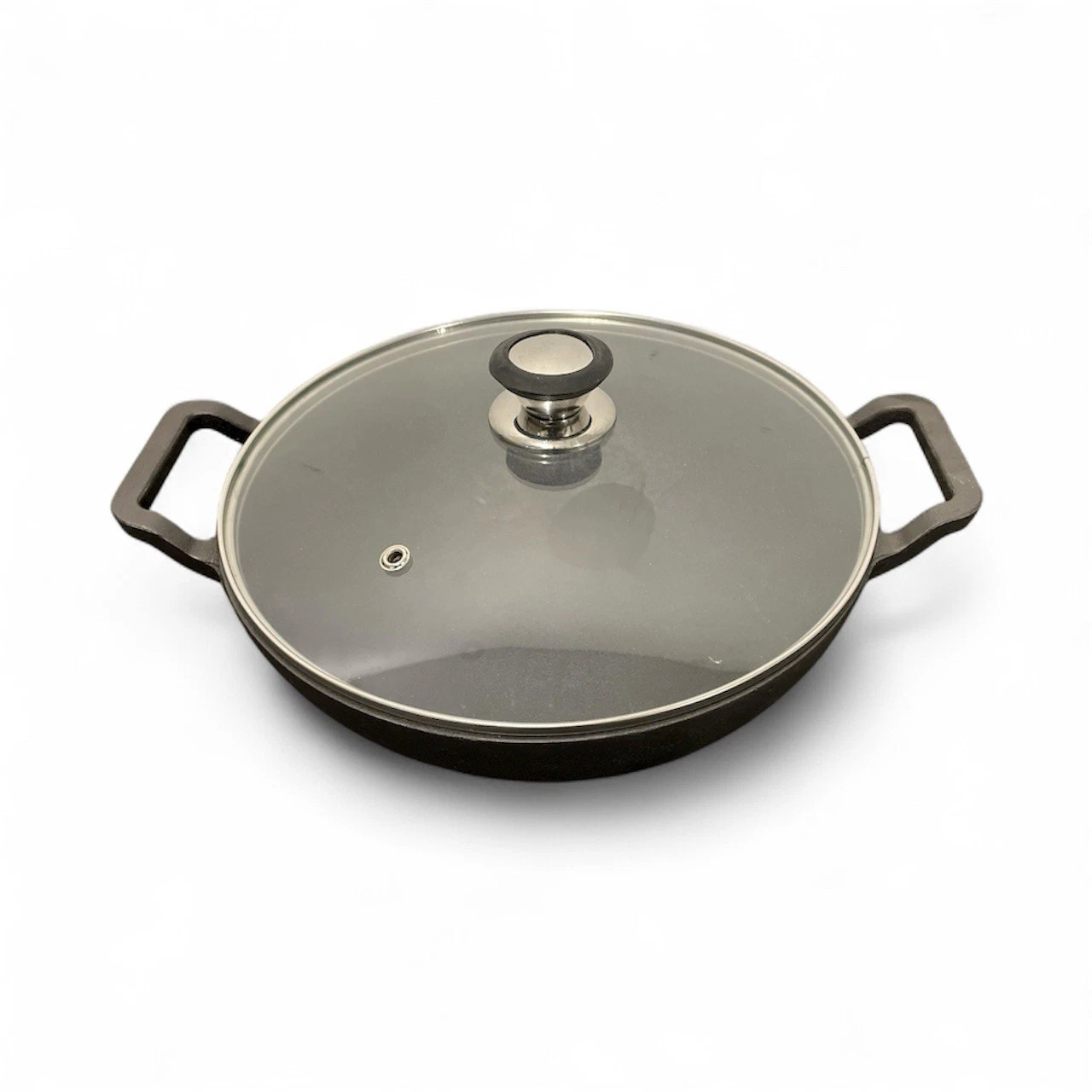 Pure Cast Iron Wok,Kadai, Non StickGas,Electric Induction Friendly Dia 10 Inches