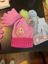 2 bundle Girls Beanie sets with gloves