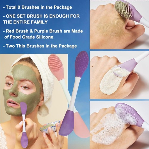 9-in-1 Face Scrubber Face Cleaning Brushes Super Soft Silicone Cleanser Brush... - Picture 4 of 9