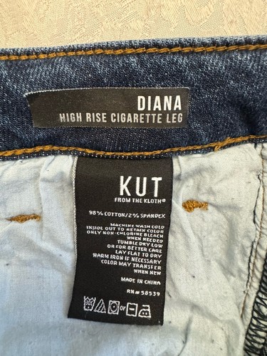 Kut From The Kloth Size 8 Diana High Rise Cigarette Leg Blue Jeans Stretch - Picture 5 of 9