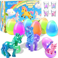 6 Pack Unicorn Hatching Rainbow Eggs Toys for Girls Grows 600% Christmas Birthda