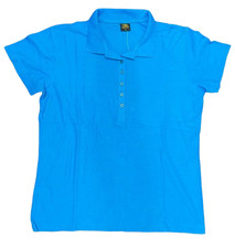 Womens Polo Shirts Short Sleeve Plain Summer Blue M size Top Exclusive OFFER
