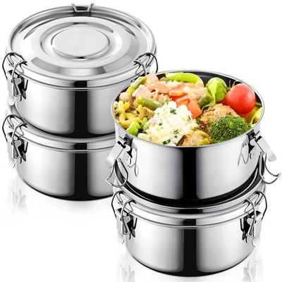 4 Pcs Stainless Steel Bento Bulk 22 oz Reusable 304 Stainless Steel Food Stor...
