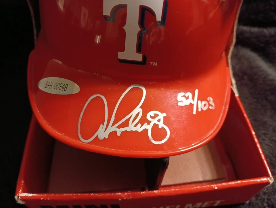 Alex Rodriguez Autographed Mini Helmet 52/103 UDA Rangers Limited - Image 2 of 4