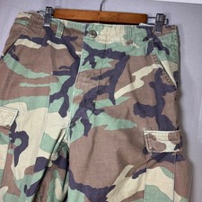 US Military BDU Woodland Camo Combat Cargo Pants Men's Small Short