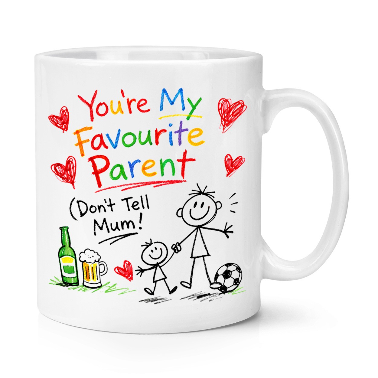 Crayons You're My Favourite Parent Don't Tell Mum 10oz Mug Cup Dad Fathers Day