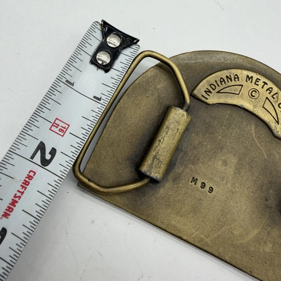 复古科罗拉多黄铜纪念品皮带扣印第安纳金属工艺上釉彩色 — 第 4/4 张图片