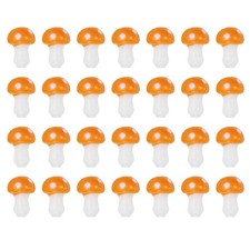 0.6" x 0.5" Cute Mushroom Beads, 28 Pcs Small Glass Beads, Orange