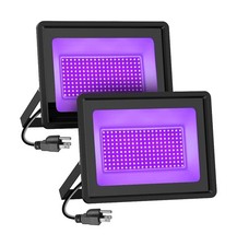 2 Pack 300W Black Lights, LED Blacklight Flood Light with Plug, IP66 Waterpro...