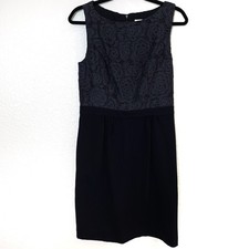 Trina Turk Dress Womens 8 Black Lace Top Half LBD Little Black Dress Party Event