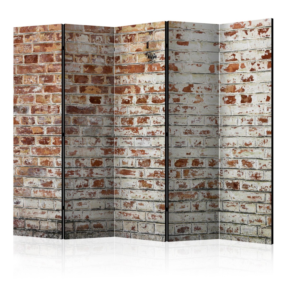 Paravent 5 volets Walls of Memory 172x225cm en toile intissée blanche et noire