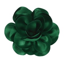 Rose Flower Brooches Pins for Women, Satin Fabric Hair Clips 14cm Dark Green
