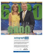 Vanna White Pat Sajak Signed Wheel of Fortune  8x10 Photo ACOA
