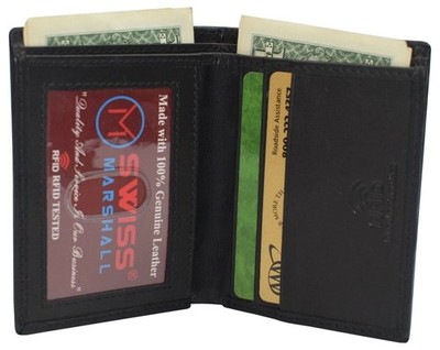 Men's Leather Bifold ID Credit Card Holder Wallet Small Purse Billfold Thin