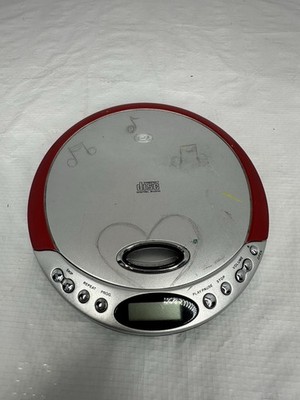 Durabrand CD-566 Portable CD Player Red Silver Tested Compact Disc Digital Audio