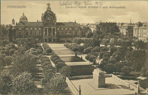 Ansichtskarte Strassburg Denkmal Kaiser Wilhelm I. Kaiserpalast  (Nr.966) Elsass