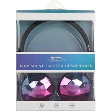 Art + Sound Glam Iridescent Faceted Headphones 4ft Cable 3.5mm Jack