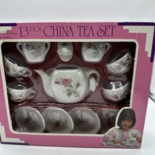 Vintage Brand New Childrens China Tea Play Set Pink Roses