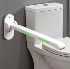26.8" Flip-Up Toilet Grab Bar with Glow Strips for Enhanced Safety  Support