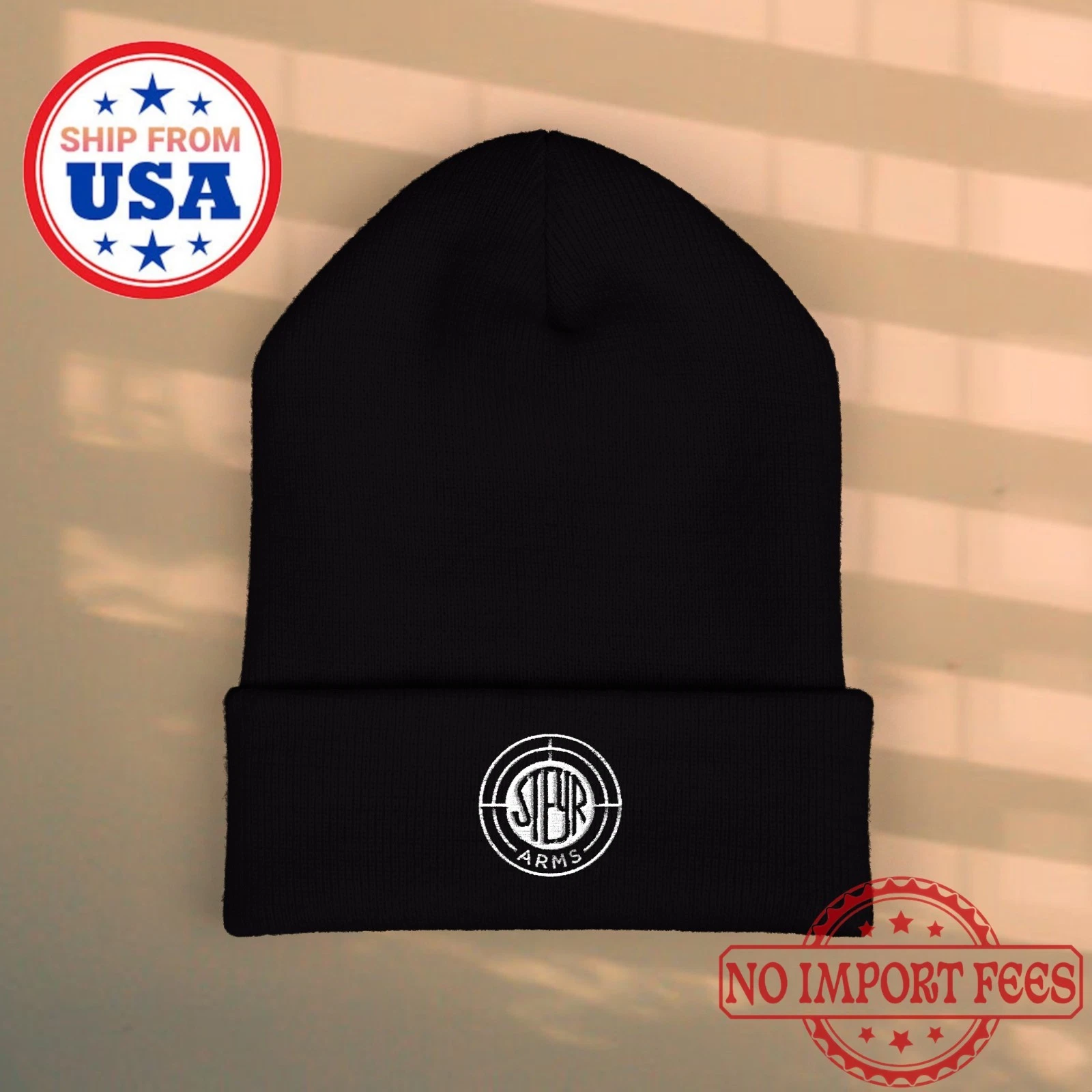 Steyr Arms Guns Firearms Black Beanie Hat Size Adult