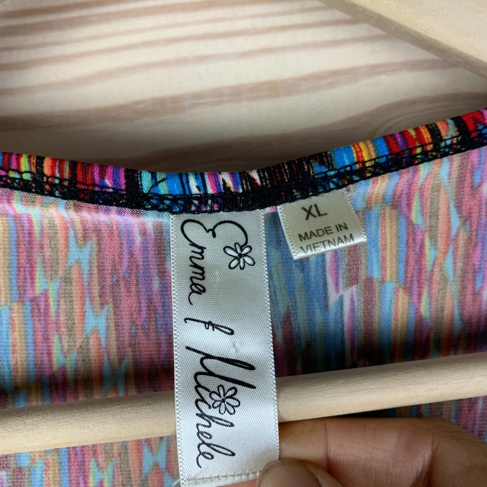 Vestido Emma Michele Envolvente XL Colorido Festival Psicodélico Y2K Foto 3 de 4