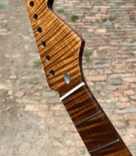New AAAAA DIY Stainless 22Frets gloss Roasting Flame Maple Electric guitar Neck