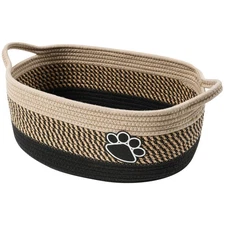 Small Woven Baskets for Organizing Rope Storage Basket with Handle Cute Cotto...