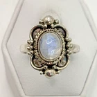 Stunning .925 Vintage Sterling Silver Estate Ring Size 8.75 with Opaque stone