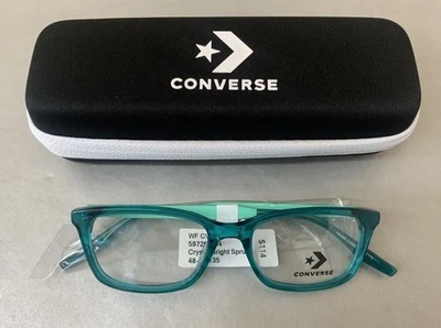 Converse Kids CV5021Y Crystal Bright Spruce Square Full Rim Glasses 48-16-135 - image 1 of 4